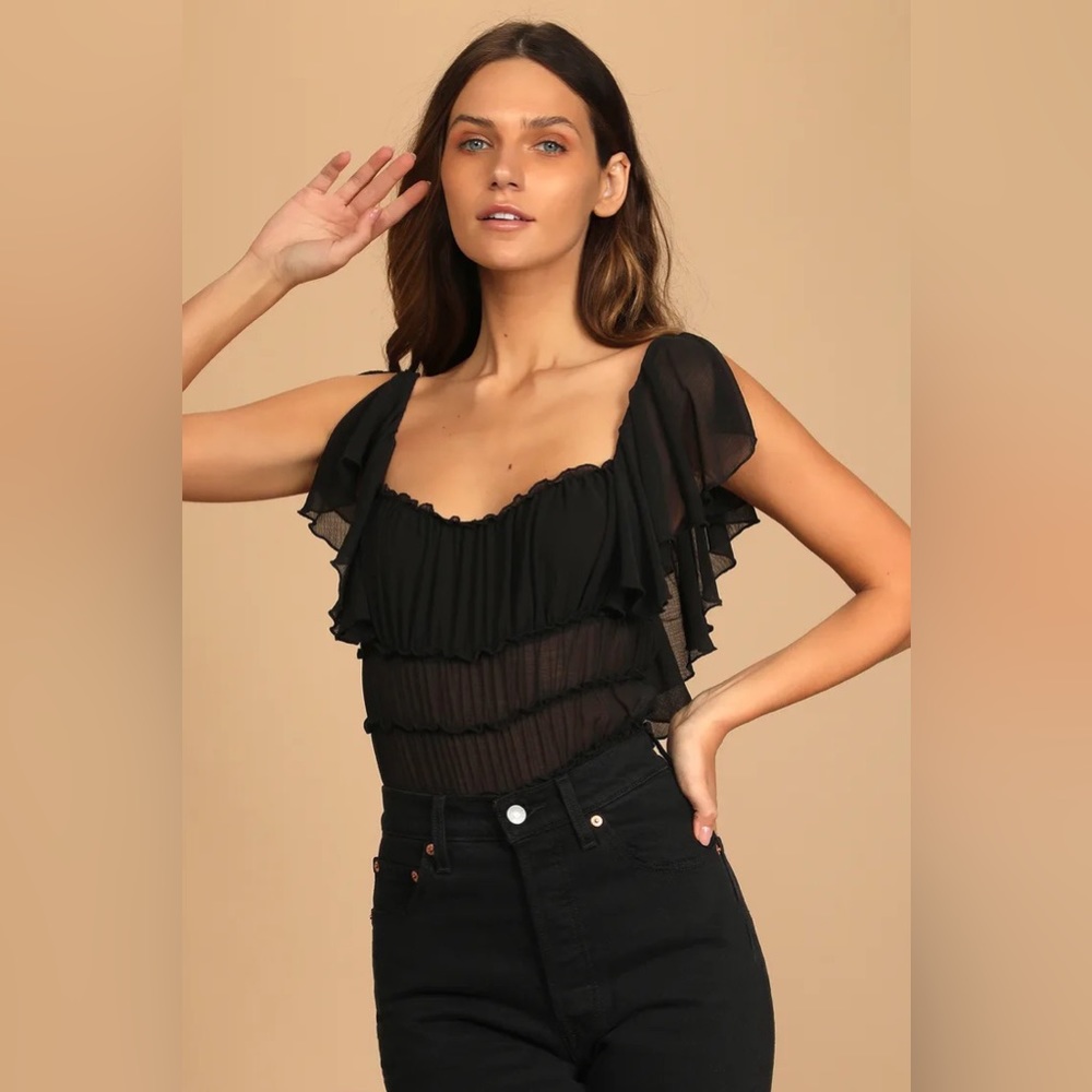 Free people Juliet ruffle bodysuit